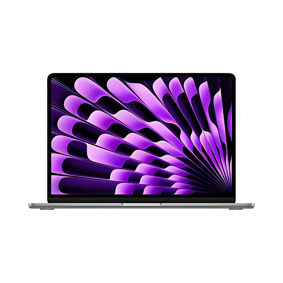 MacBook Air M3, purple color, front view. MacBook Air M3, purple color, front view.